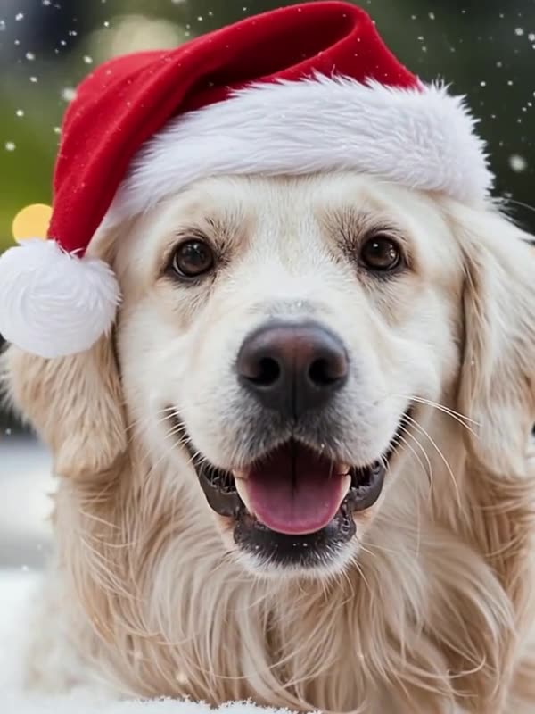 Dog Christmas AI example made from a single pet photo